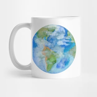 Planet Earth Watercolor Illustration Mug